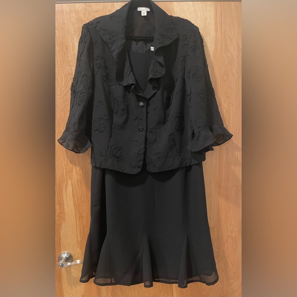 Kim Rogers Elegant Dress and Ruffled Jacket
